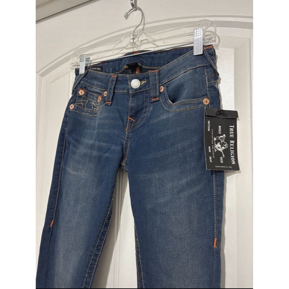 True Religion Low Rise Skinny Jeans Dark Wash Blue Stretch Women's Size 26 - Picture 3 of 9